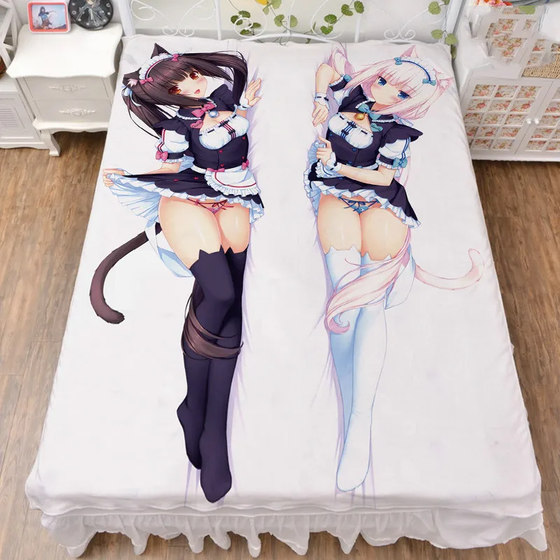 Японское аниме Chocola ванильное постельное одеяло Nekopara одеяло постельные принадлежности покрывало Косплей Подарки - Цвет: Flannel Material