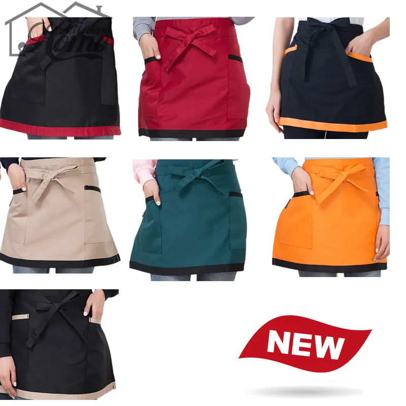 Image Fashion Waist Half Bust Bib Apron Restaurant Kitchen Home Furnishing Coffee Shop Waitress apron overalls Antifouling Wear Aprons