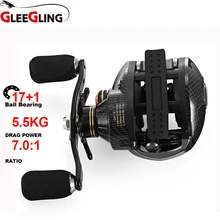 GLEEGLING Professional 17+ 1BB Baitcasting рыболовная Катушка 7,0: 1 приманка Мультипликаторная Катушка левая/правая катушка один способ сцепления Рыба Катушка для удочки