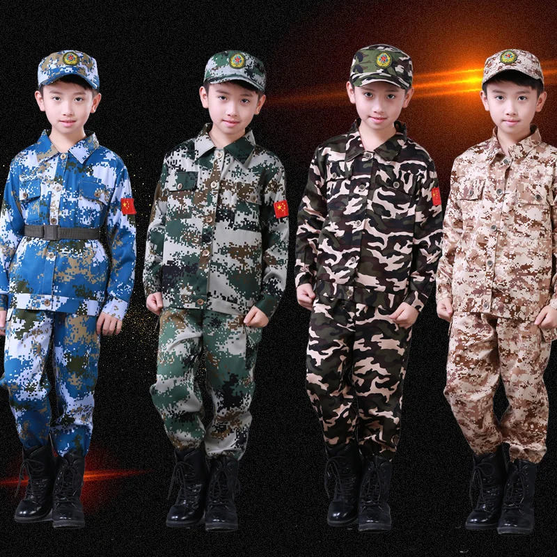 Children Clothing Set Boys Camouflage Jackets Halloween Camp Toddler Military Uniform for Kids Tracksuit Soldiers Police Cloth