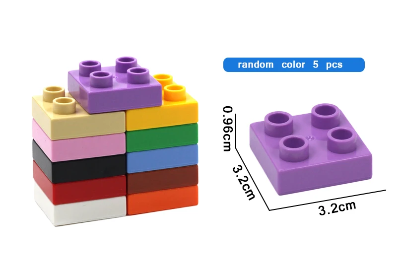 Строительные блоки с большими частицами совместим Duplo Basics Bricks 2 4 8 12 16 точек набор