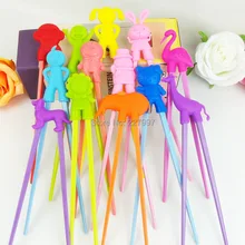 100 пар/лот медведь начинающих мультфильм Стиль Easy Fun обучения помощник Палочки китайские разные цвета