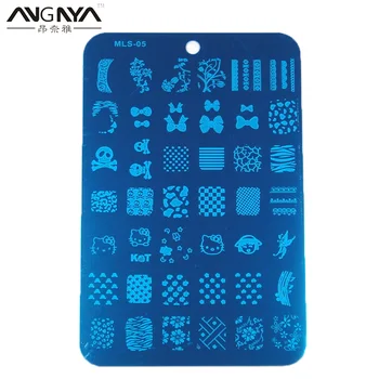 

ANGNYA 1Pcs Fashion Mls series Nail Art Stamping Plates Manicure Stamping Template Image Plates Nail Stamp Plate Print Stencil