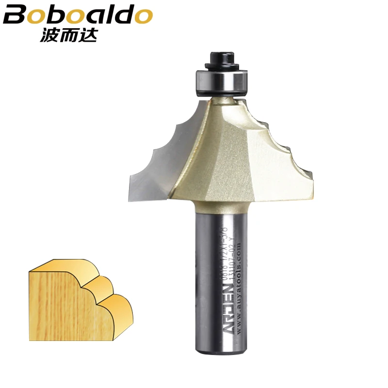 

1pcs 1/2 Three Round Cutter With Ball Bearing Specialty Moulding Bits Arden Router Bit Woodworking Tool Classical Moulding Bit