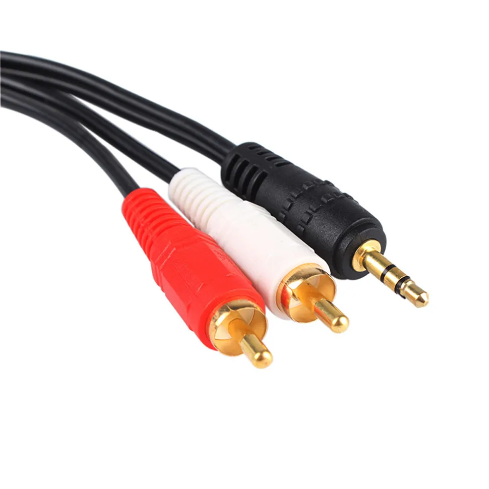 YKSO 1.5m 5 ft Audio Cable 3.5mm Jack To 2 RCA Audio Video Cable 3.5 Male To RCA Male For DVD Amplifier Audio Cable              (12)
