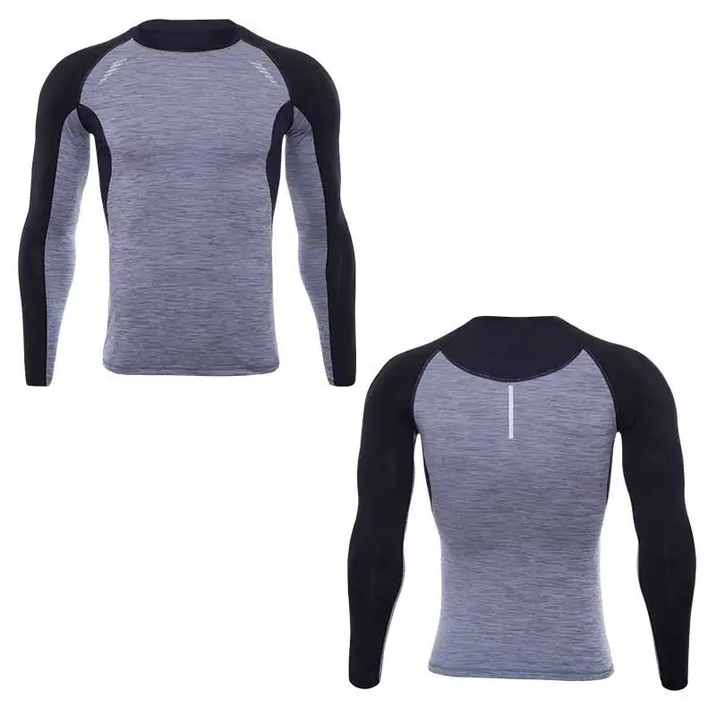 Men Quick Dry Workout Gymming Tops Long Sleeve Tee Sporting Runs Compression Fitness Exercise