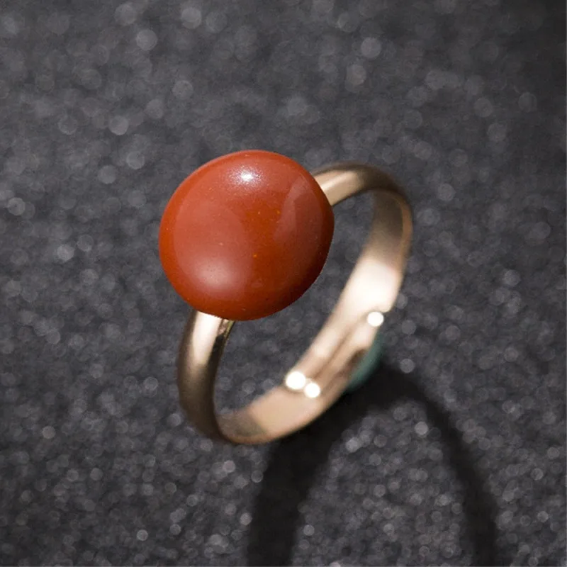 Милые Незамкнутое регулируемое кольцо для Для женщин Винтаж дворец кольцо с красным камнем Романтические свадебные любовные подарки