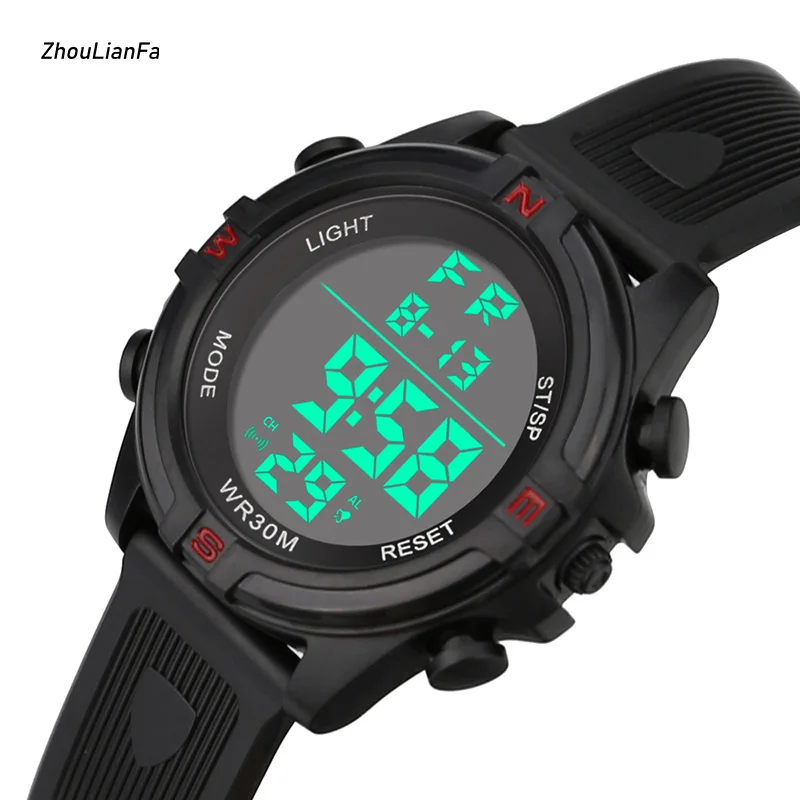 

Hot Men's Clock Sport Digital LED Waterproof 30m Wrist Watch Outdoor Movement Watch Sport Fashion Fitness Digital Watch
