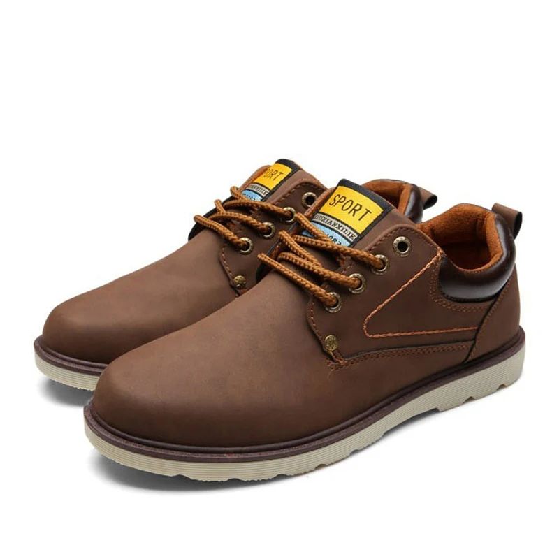 YWEEN Hot Sale Shoes Men Spring Autumn Casual Shoes Men Solid Lace-up Men's Shoes Fashion pu Leather Shoes