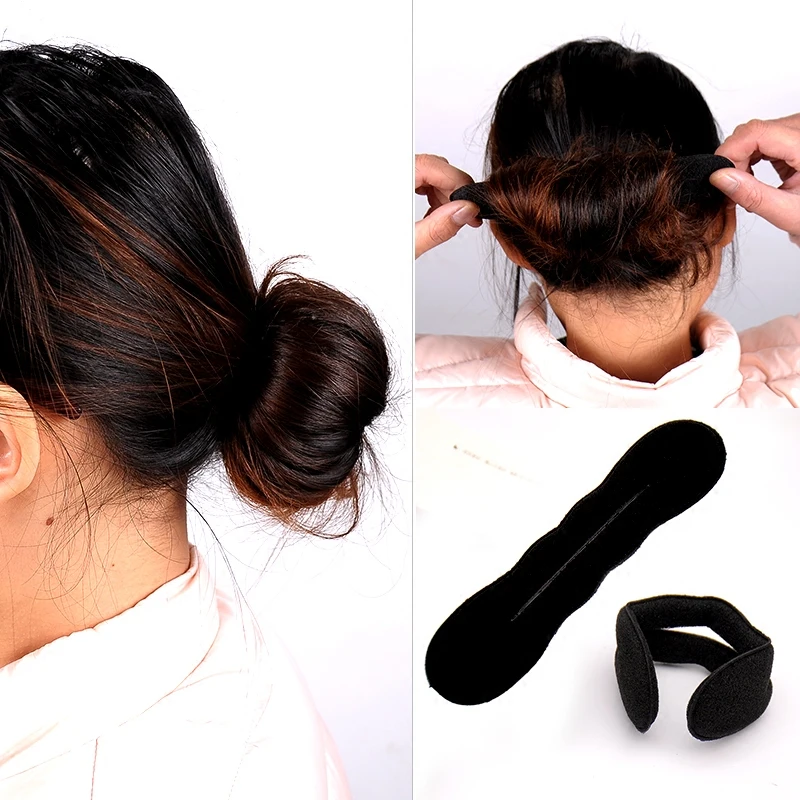 

New Foam Sponge Magic DIY Hair Styling Tool Hair Bun Maker Twist black Hair head bands Accessories Women Girls Hairdisk headwear