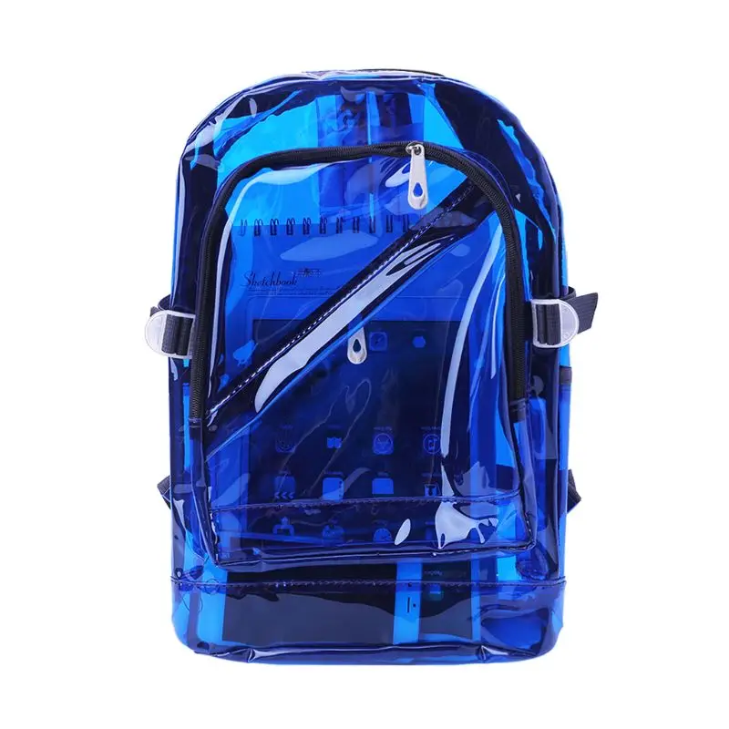 

Women Men PVC Clear Backpack Student School Backpack Waterproof Transparent Backpack Zipper Bookbags Notebook for Girls