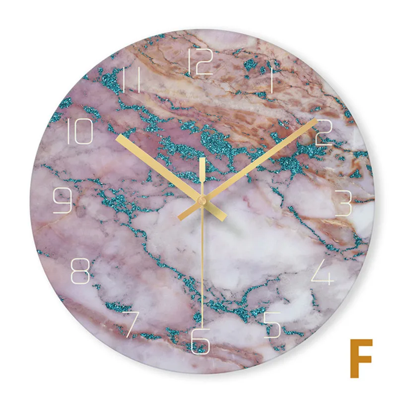 Billig Nordic glas marmor textur wanduhr moderne minimalistischen stille kunst uhr kreative wohnzimmer mode uhr