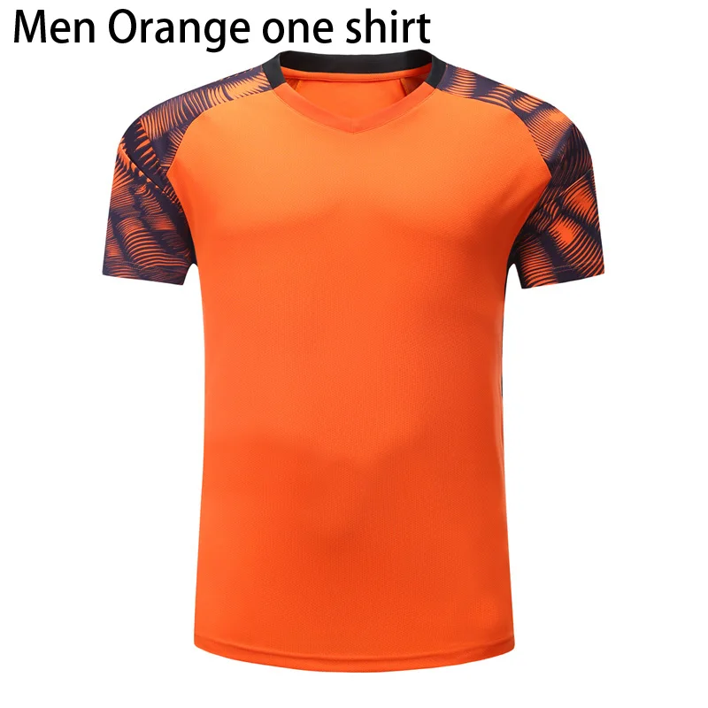 Мужская и женская рубашка для бадминтона, быстросохнущая футболка для настольного тенниса, спортивная одежда для бадминтона, новинка, одежда для тенниса 3078A - Цвет: 3082A Men  Orange