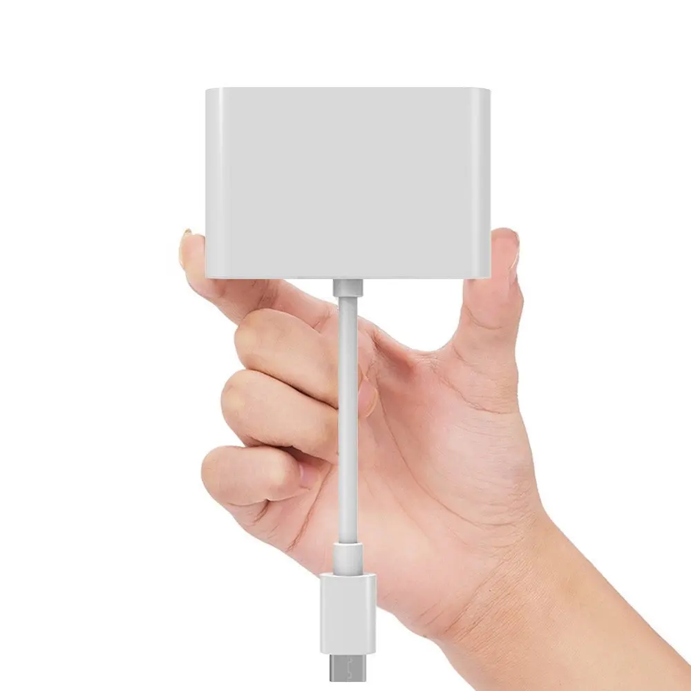 Aikexin концентратор USB Type C к VGA адаптер многопортовый 3 1 женский с зарядкой и видео