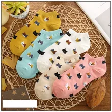 PEONFLY мультфильм носки женские модные женские носки классические брендовые универсальные носки хлопок женские летние 5 пара/лот