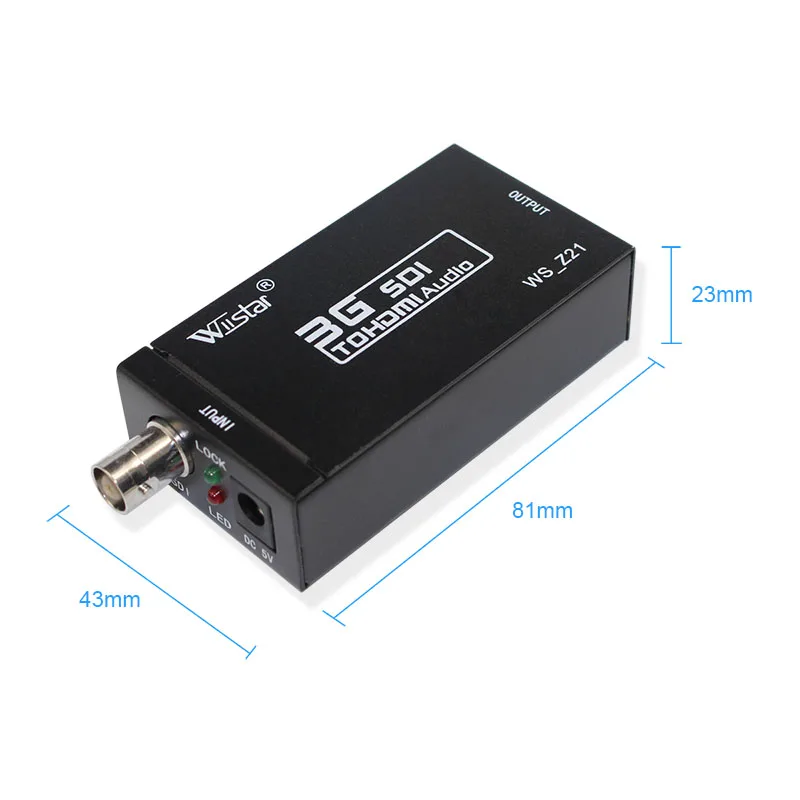 Wiistar Mini HD 3g SDI в HDMI конвертер адаптер 1080 P поддержка HD-SDI/3G-SDI сигналов SDI2HDMI с адаптером питания