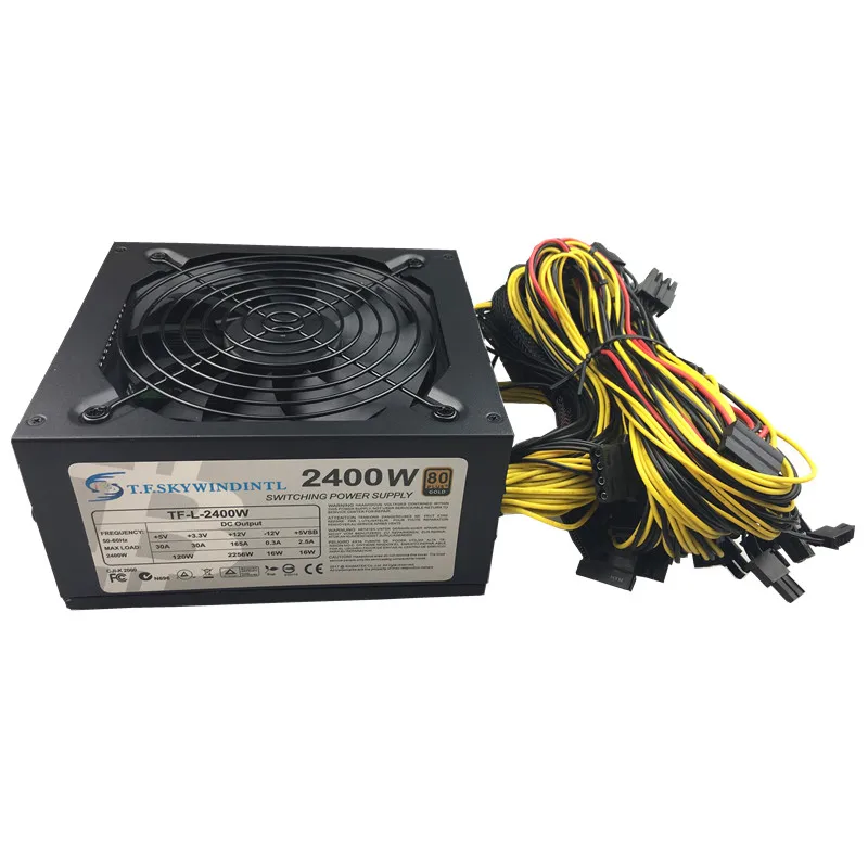 2400 قطعة الذهب التعدين امدادات الطاقة امدادات الطاقة 2400 واط atx sata ide 8 gpu ل eth btc ethereum 110 فولت 2000 واط psu asic bitcoin مينر