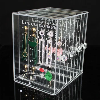 

Clear Hot Sale Women Stud Earrings Collection Acrylic Earring Storage Box Creative Jewelry Display Holder Jewellery Organizer