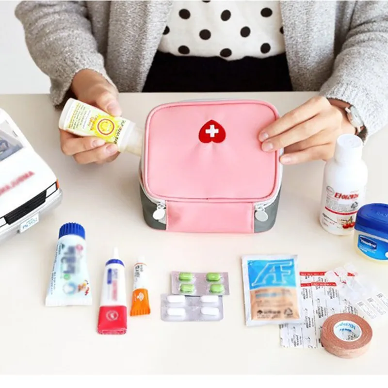 Portátil de viaje de moda Mini medicina bolsa de Kit de primeros auxilios al aire libre Camping viaje casa supervivencia Kit médico