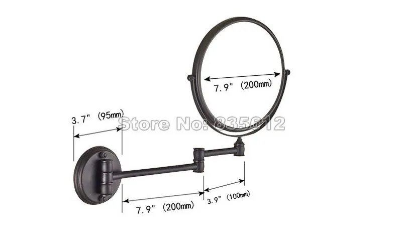 النفط مفروك البرونزية الحمام التبعي السوداء إطار الذراع للطي الحائط جولة شكل ماكياج حلاقة الغرور مرآة Wba628 النفط مفروك البرونزية الحمام التبعي السوداء إطار الذراع للطي الحائط جولة شكل ماكياج حلاقة الغرور مرآة Wba628