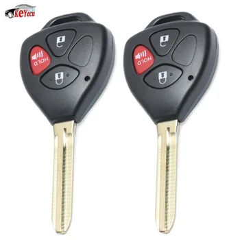 

KEYECU 2 Pcs/lot Replacement Remote Car Key Head Ignition Combo Transmitter 3 Button G Chip for Toyota 4Runner Yaris HYQ12BBY