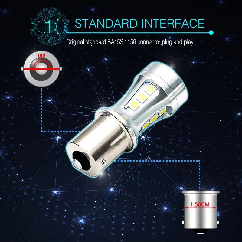 2x p21w светодиодный автомобильный 1156 светодиодный BA15S P21W S25 18 светодиодный 3030 чипов 6000K белый красный желтый стоп-сигнал задний фонарь DRL Автомобильная задняя лампа