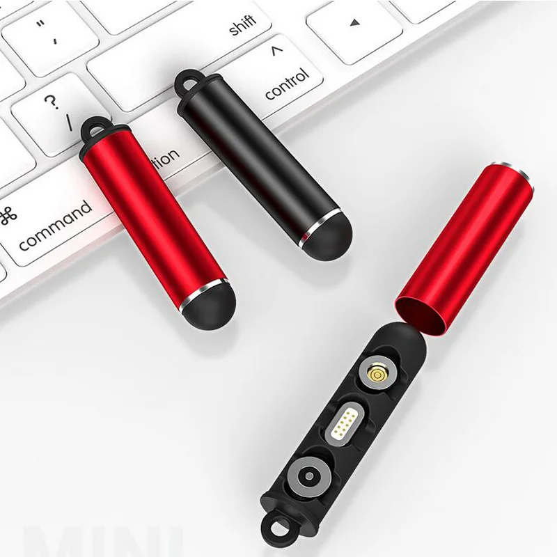 

Magnetic Cable Plug Box for iPhone Type C Micro USB C 8-Pin Connector Adapter Tips Plugs Portable Metal Case Storage Box