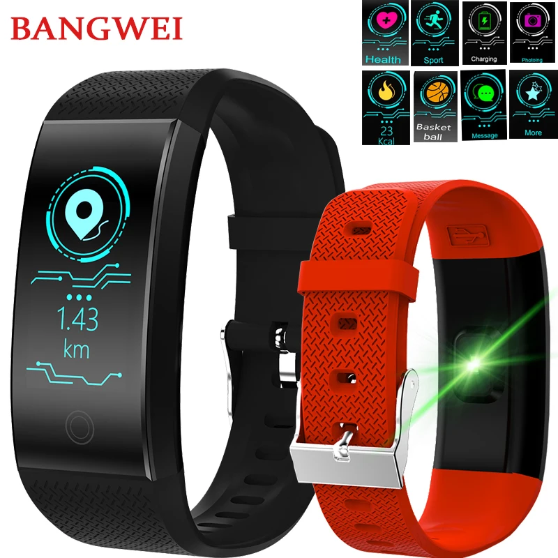 BANGWEI Sport Watch IP68 Waterproof Watch Blood Pressure Heart Rate Monitor Multiple Sport Mode Smart Watch Men For Android ios
