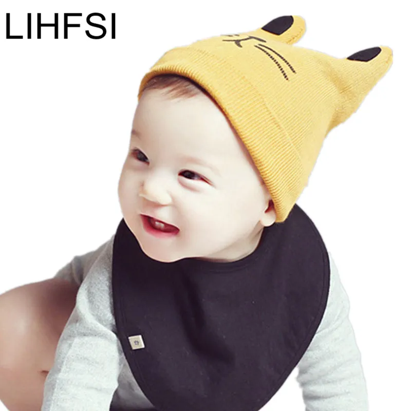 

LIHFSI 2017 Winter Baby Hats Unisex Knitted Wool Caps Children Head Wear Skullies Beanies Warm Kids Boy Girl Hats