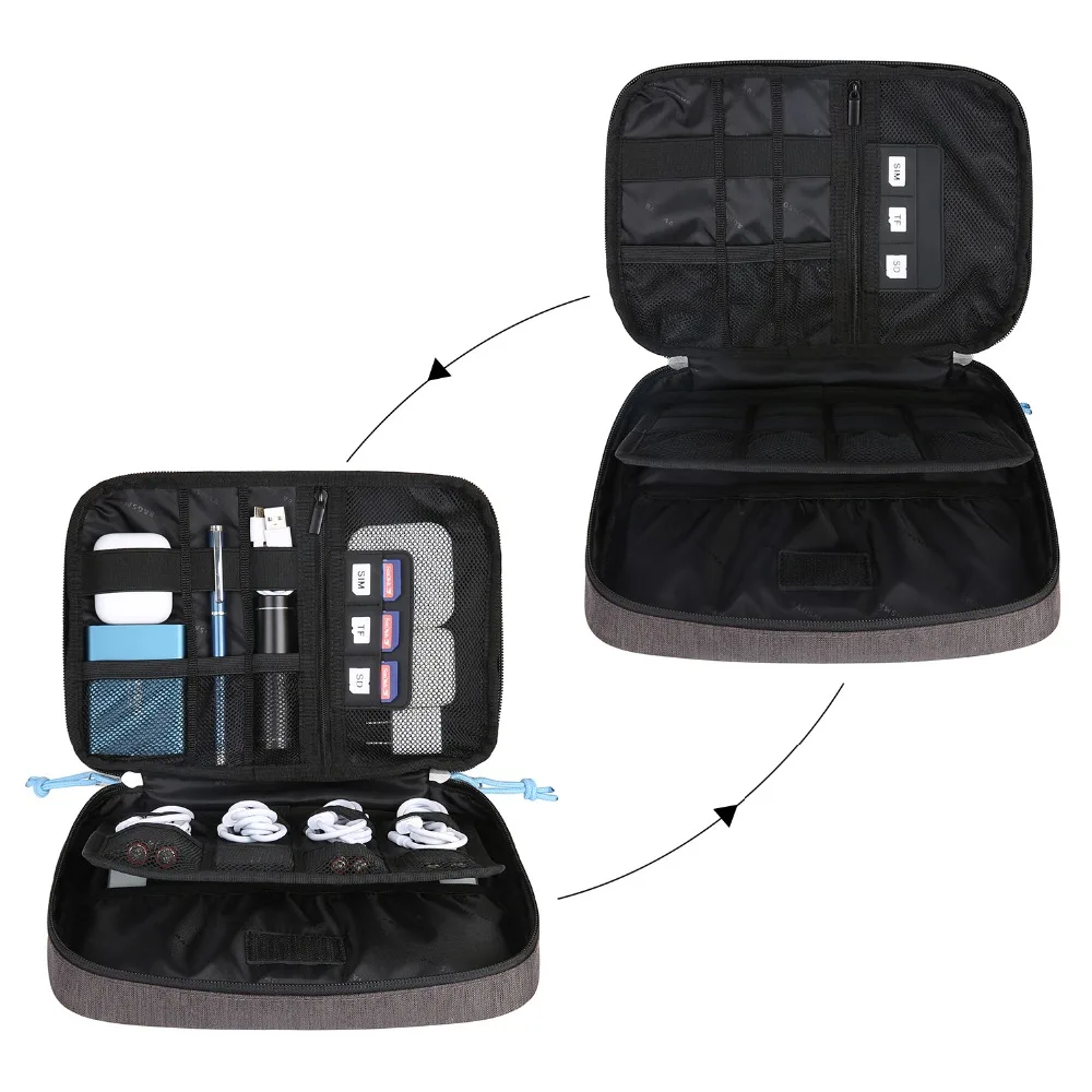 BAGSMART Travel Electronic Accessories Organizer Portable Bags For USB Cable Fashion Waterproof Storage Bags for Ipad Earphone