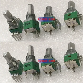 

10pcs/lot Precision ALPHA 15mm RD902F B20K half-axis bending double dual potentiometer switch FOR DJ mixer repair
