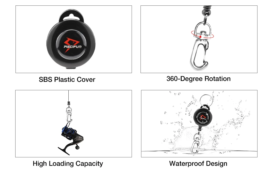 Piscifun 3 шт. для ловли нахлыстом, аксессуары для рыболовных снастей, втягивающее устройство Zinger, инструмент, зажим на тросе, выдвижная катушка, держатель Бейджа, жилет, упаковка
