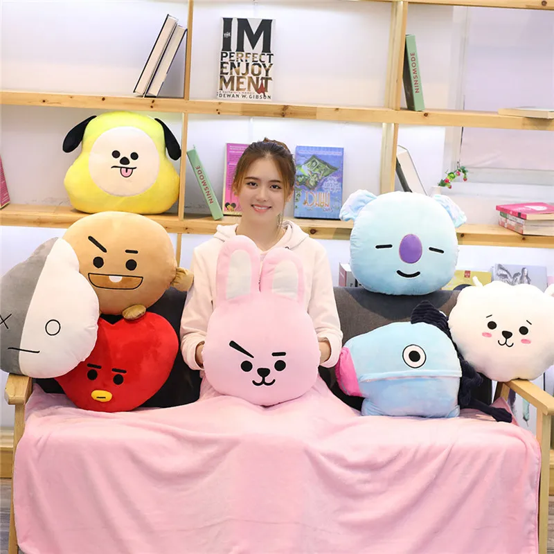 Kpop дома Bangtan Boys BTS bt21 плюшевые игрушки 3 в 1 руки теплые с одеяло TATA Ван COOKY CHIMMY SHOOKY KOYA мягкие подушки