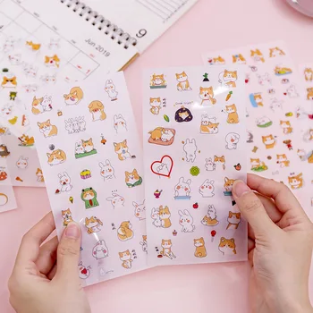 

6 pcs/lot Kawaii Handmade Scrapbooking Dog Stickers Bullet Journal Cute DIY Decorative Diary Sticker Korean Stationery