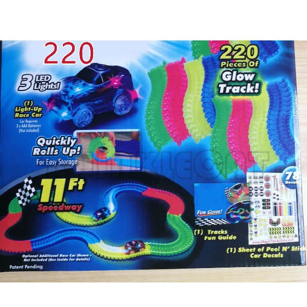 glowing race car set