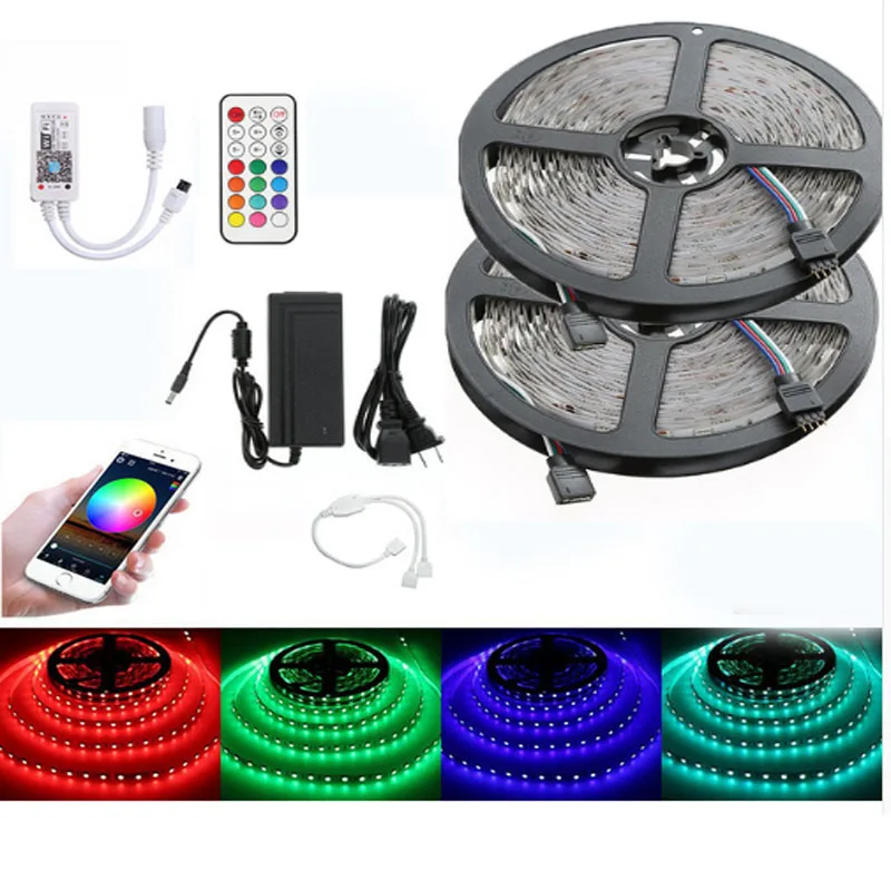LED Strip light 5050 28355m 10m RGB SMD WiFi Controller Set Alexa Google Home 21Key RF Remote christmas string Power Adapter | Лампы и