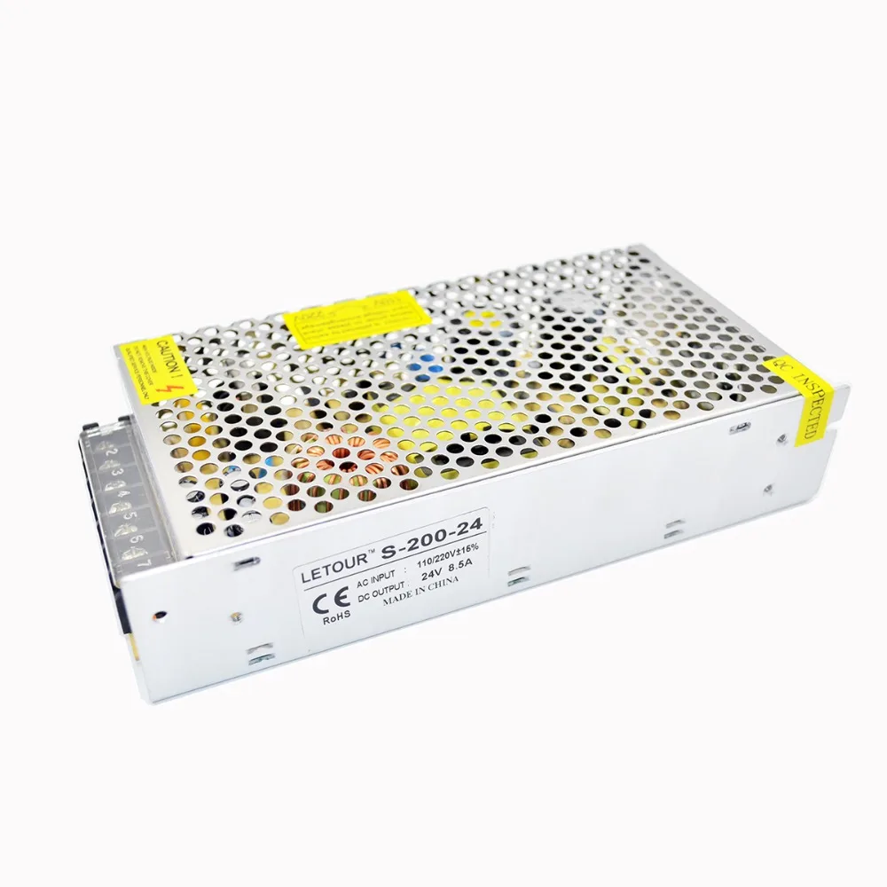 Новый 24V8.5A 200W Питание AC 96V 240V Вход DC 24V Светодиодный драйвер для светодиодный