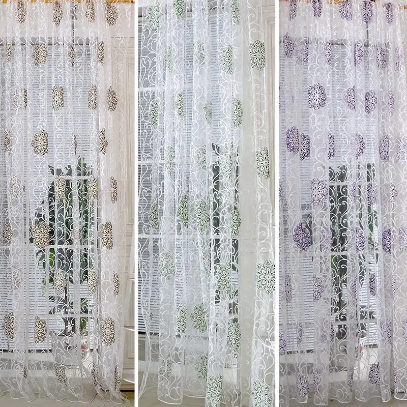 

Room Floral Tulle Decal Decor Window Curtain Drape Panel Decal Scarf Valance Hot Sale