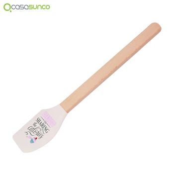 

Silicone Spatula Non-Stick Heat-Resistant Wooden Handle BPA-Free Bake Durable Kitchen Pastry Accessories 3 Patterns By CASASUNCO