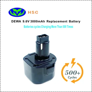 

3000mAh rechargeable battery pack DEW9.6 NiMh Battery 9.6V Replacement for DEWAlt DE9036 DE9071 DW9061 Battery pack 9.6V