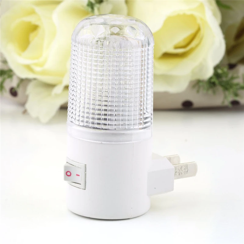 

3W 4LEDs Bedroom Wall Mounting White Light AC Powered Wall Plug-in LED Night Light Sensor Switch Lighting