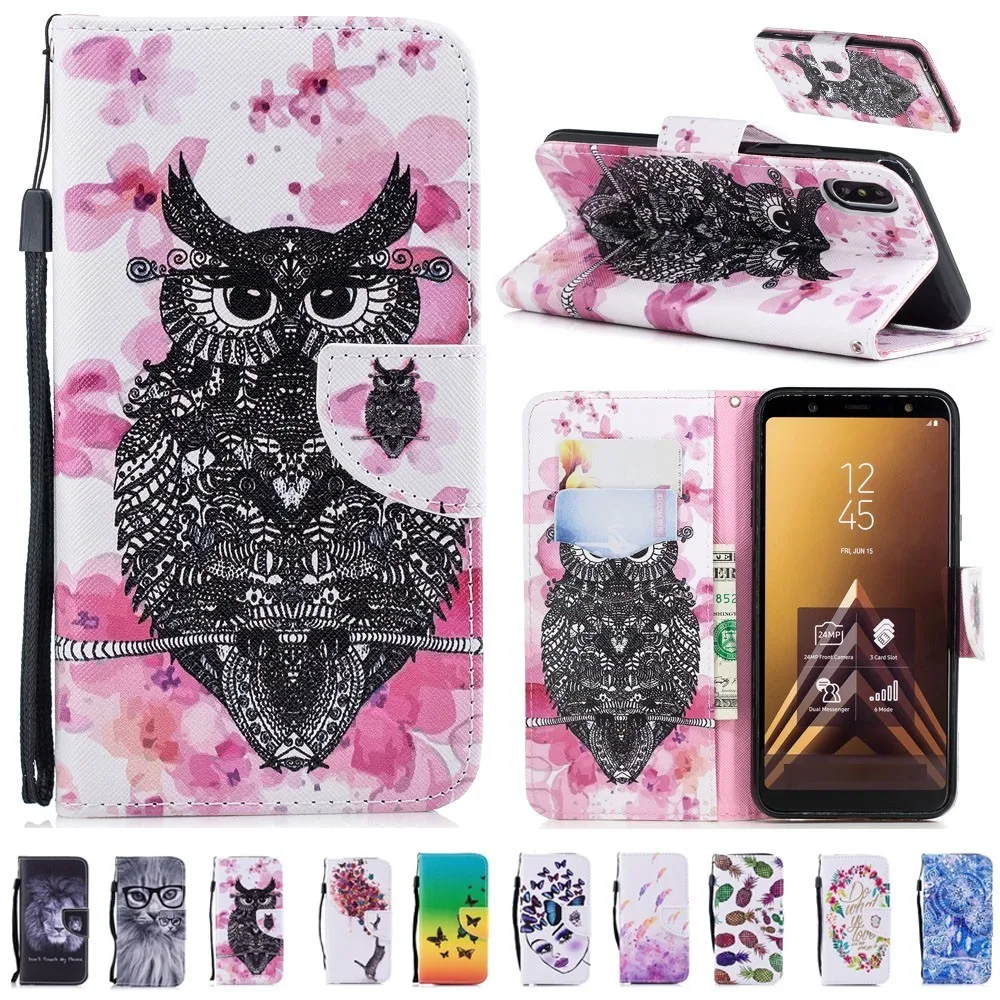 

Fashion Pattern Wallet Flip Leather Phone Case For iPhone 5 5s 6 6s 7 8 Plus X XR XS Max SE Owl Animals Card Slot Stand Cover