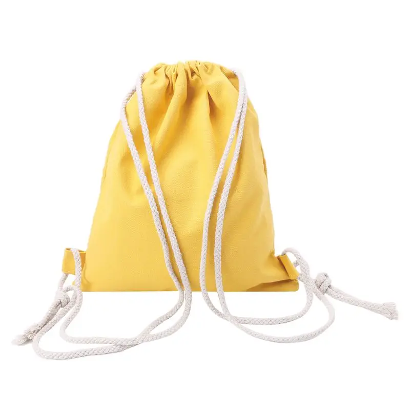 Canvas String Drawstring School Backpack Bag Cinch Sack School Tote Gym Bags Sport Pack