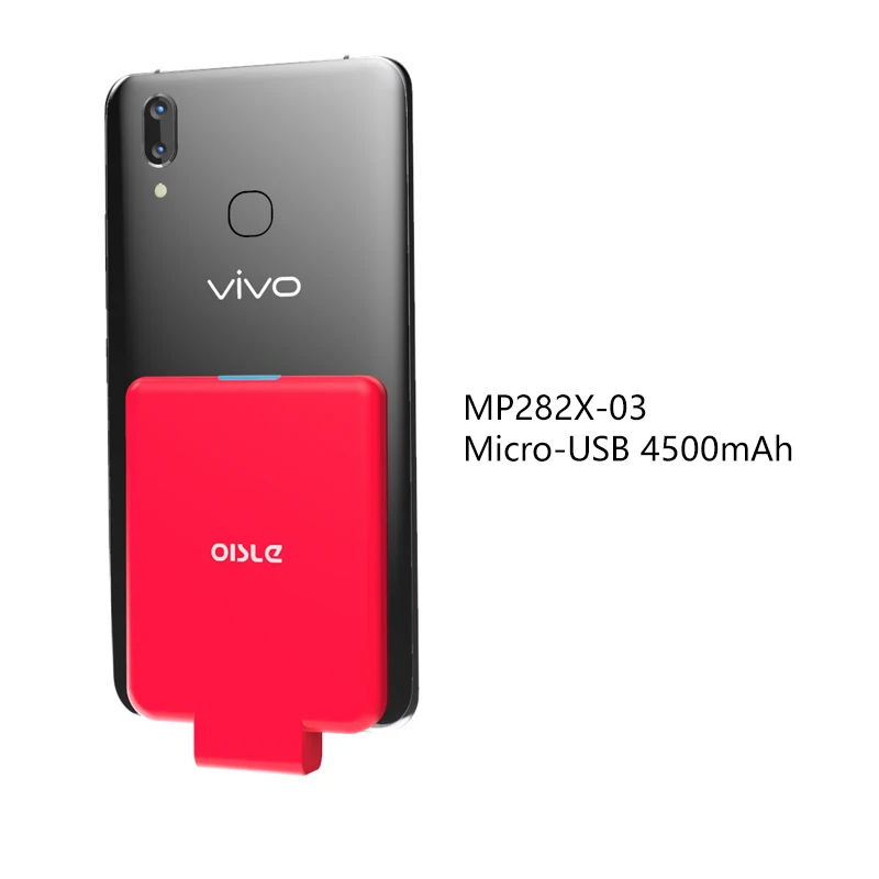 Беспроводной внешний аккумулятор тонкий внешний резервный аккумулятор зарядное устройство для iPhone 8/samsung S6/One plus 5/htc встроенный Qi приемник чехол питания - Цвет: MP282X-03 RED