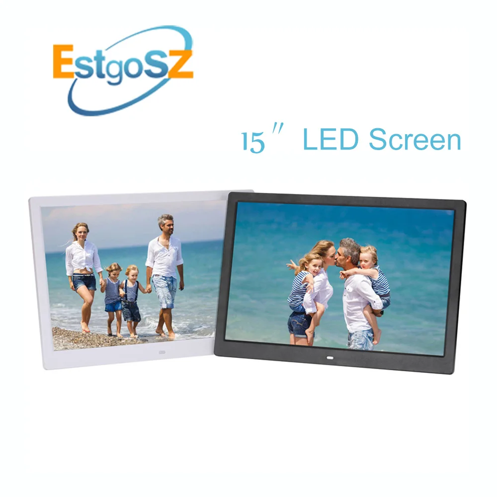 EstgoSZ 15 дюймов светодиодный экран Цифровая фоторамка 1280*800 поддерживает музыку фото фильм играть многофункциональная семейная электронная рамка
