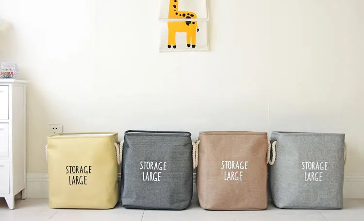 2 حجم للطي الغسيل سلة التخزين برميل الكتان القطن لعب الملابس تخزين دلو الغسيل المنظم حامل الحقيبة المنزلية