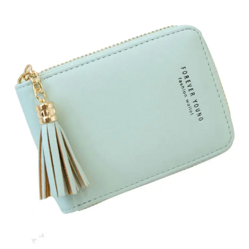 

Mini Wallet Ladies Zipper Business Card Bag Tassel Wallet Card Package RFID