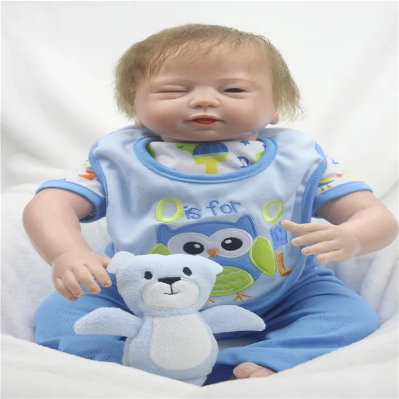 

SanyDoll 19 inch 48 cm Silicone baby reborn dolls, doll reborn Lovely doll birthday gift holiday gifts