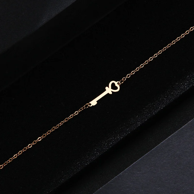 CACANA Stainless Steel Bracelet For Women Man Key Gold And Silver Color Pulseira Feminina Lover's Engagement Jewelry