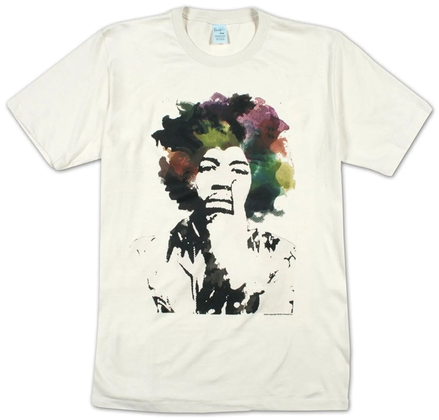 

Cartoon American Classics Jimi Hendrix Watercolor T-Shirt White Sleeve Shirts Fashionshort sleeve men Tee